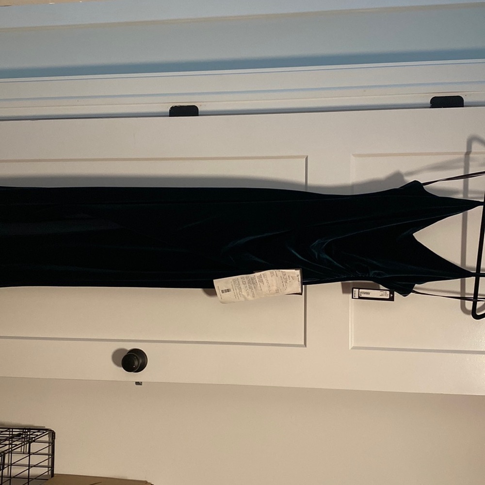 floor length velvet gown
